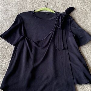 COS sweater navy blue bow detail S